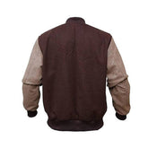 Men's Brown  Fashion 'B' Patch logo B3 Bomber Varsity Jacket
